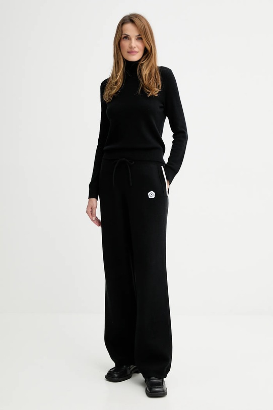 Kenzo spodnie z dodatkiem wełny FF62PA6003LF czarny AW25