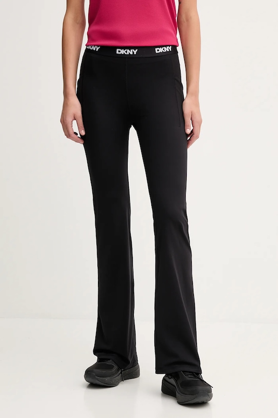 Dkny legginsy z elastanem czarny DP5P3656