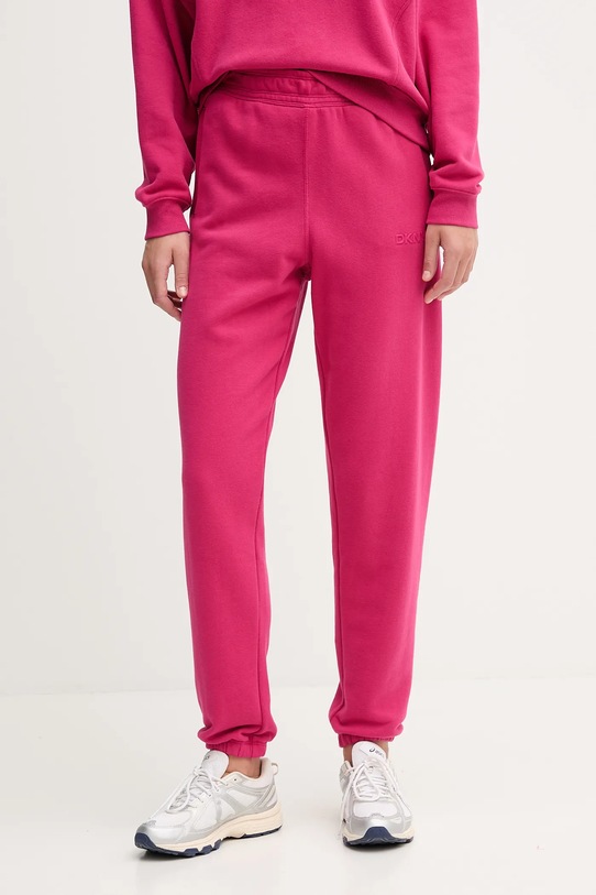 Dkny spodnie dresowe bawełniane bawełna różowy DP5P3707