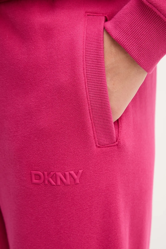 Dkny spodnie dresowe bawełniane różowy DP5P3707