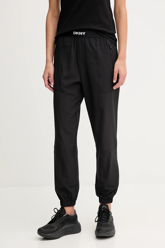Dkny spodnie dresowe z elastanem czarny DP5P3644