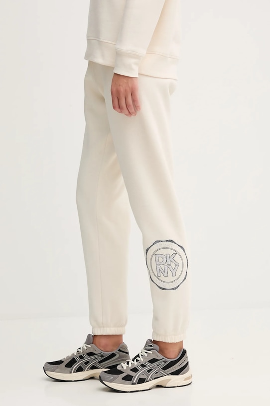Dkny spodnie dresowe beżowy DP5P3667
