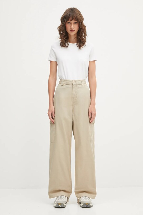 Carhartt WIP spodnie bawełniane W' Kingston I035580.G1GD beżowy