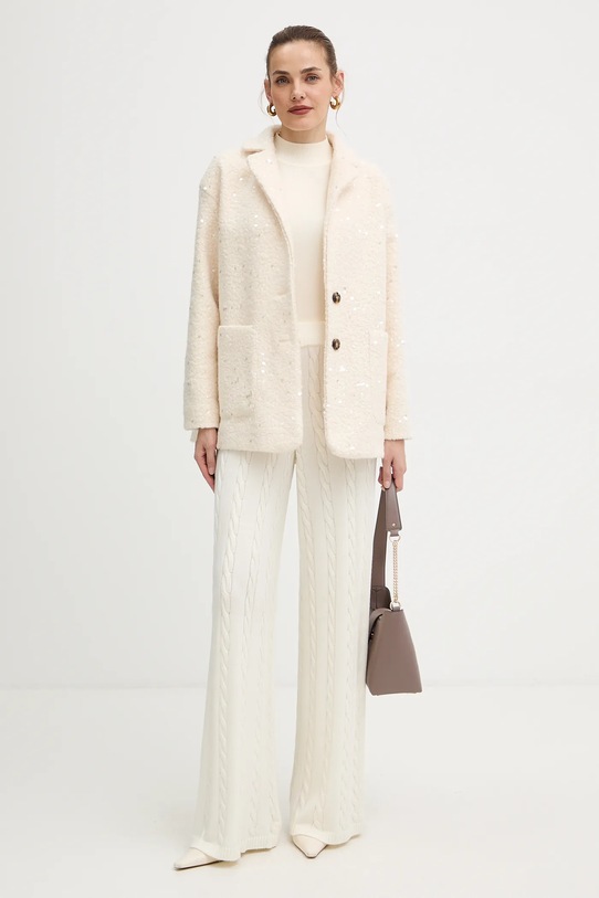 Guess spodnie dresowe z dodatkiem wełny GEMMA W5BB52.Z1192 beżowy AW25