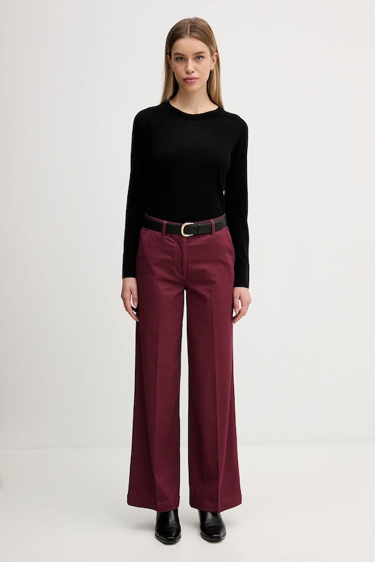 Sisley spodnie 4AI6LE03G bordowy AW25