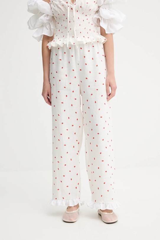 The Sleeper pantaloni din in drept bej PFPT01C093R