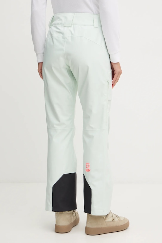 Helly Hansen spodnie narciarskie POWDERQUEEN 65925 zielony AW25