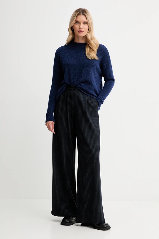 Sessun pantaloni cu lână 25107005 bleumarin AW25