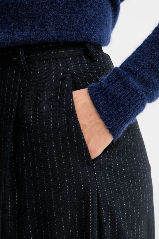 Sessun pantaloni cu lână bleumarin 25107005
