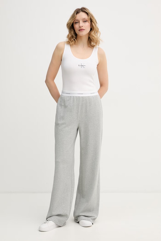 Pamučni donji dio trenirke Calvin Klein Underwear LV00QS7518 siva SS26