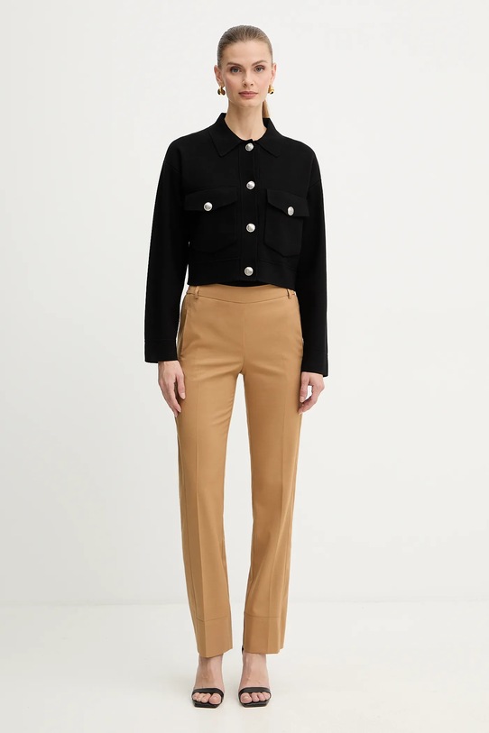 Twinset nadrág gyapjú keverékből 252LI2VCC barna AW25