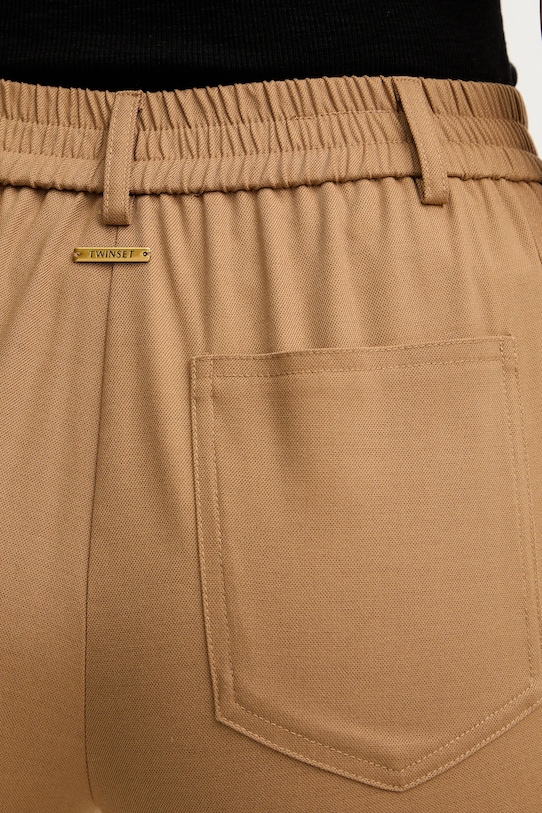 Twinset spodnie z domieszką wełny 252LI2VCC brązowy