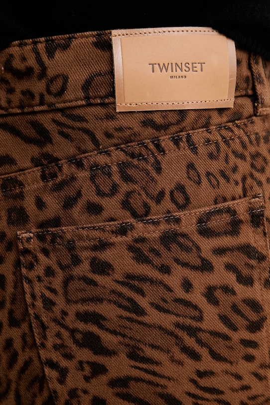 Хлопковые брюки Twinset коричневый 252TP2580
