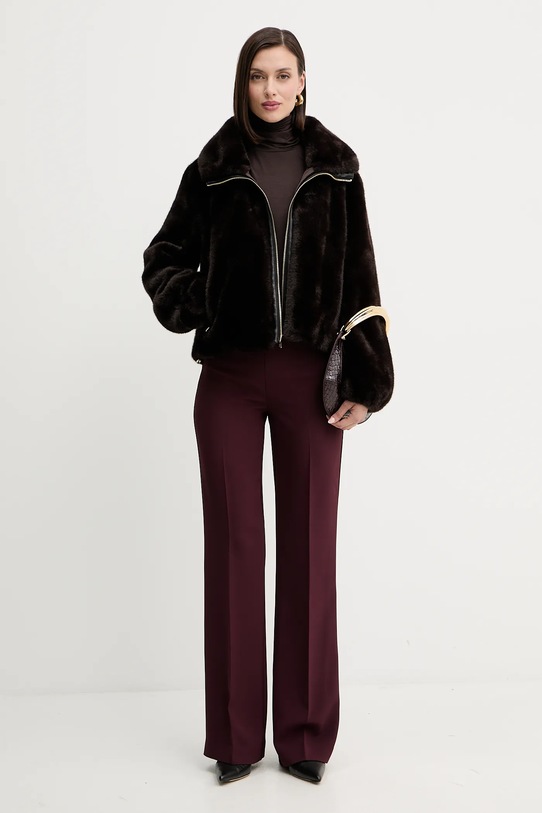 Twinset pantaloni 252TP2591 burgundia AW25