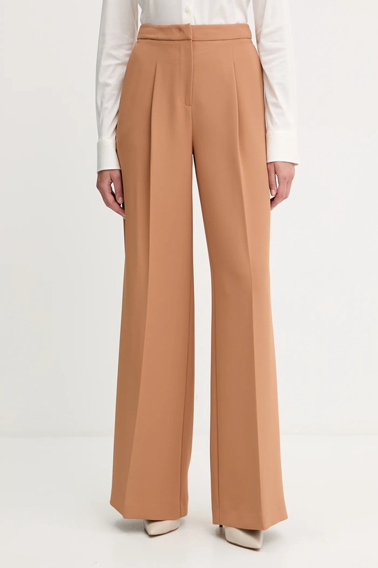 Twinset spodnie z elastanem brązowy 252TP2284