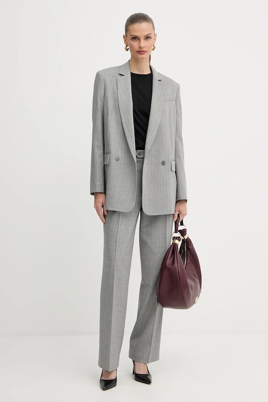 Twinset pantaloni din lână 252TP2632 gri AW25