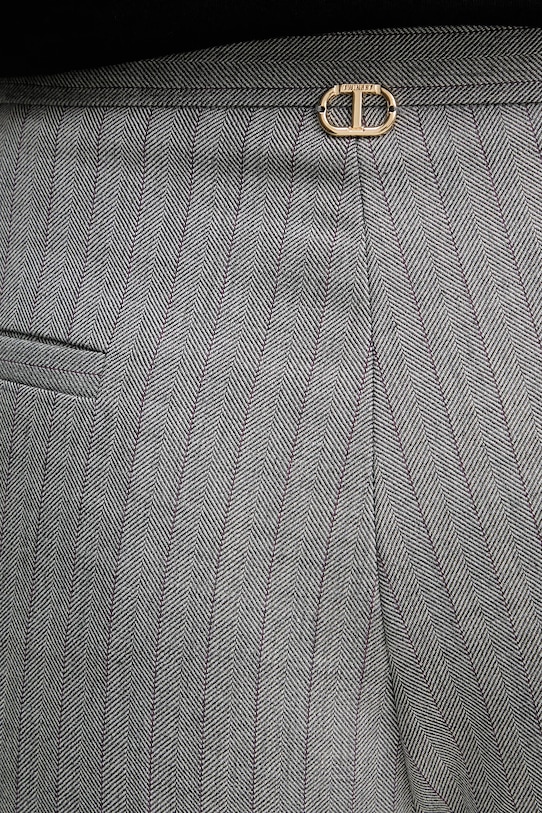 Twinset pantaloni din lână gri 252TP2632