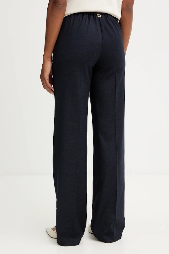 Oblečenie Nohavice s prímesou vlny Twinset 252TT2127 tmavomodrá