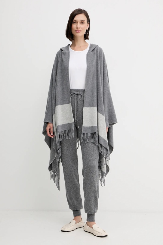 Vlnené tepláky Twinset 252TT3352 sivá AW25