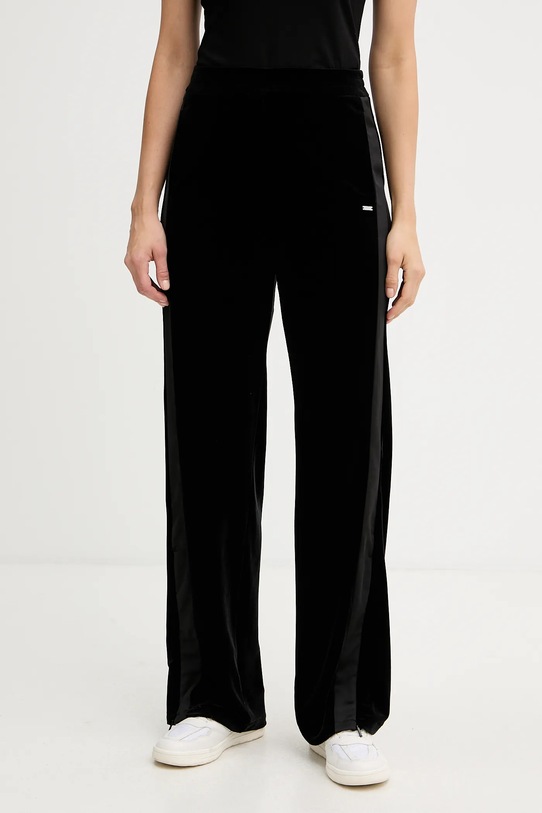 Спортивні велюрові штани Armani Exchange з еластаном чорний XW000790.AF16147