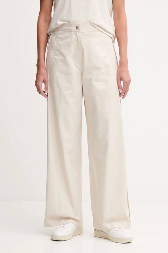 Calvin Klein Jeans spodnie bawełniane bawełna beżowy LV044D612G