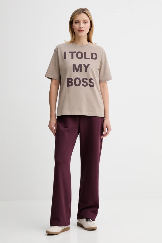 MAX&Co. spodnie dresowe bawełniane 2528786012200 fioletowy AW25