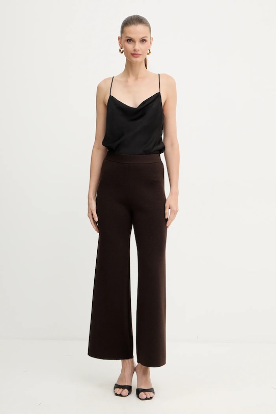 Vunene hlače Luisa Spagnoli 100103.LS smeđa AW25