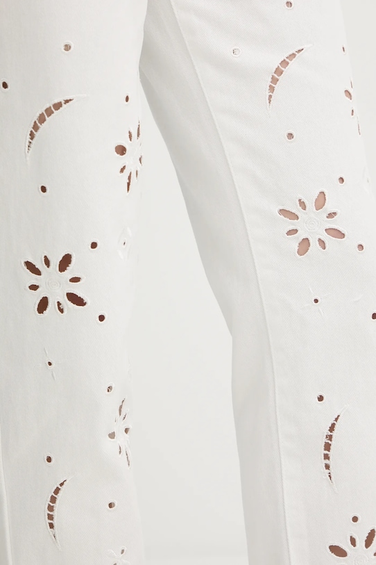 Morgan blugi din bumbac alb PBRAD