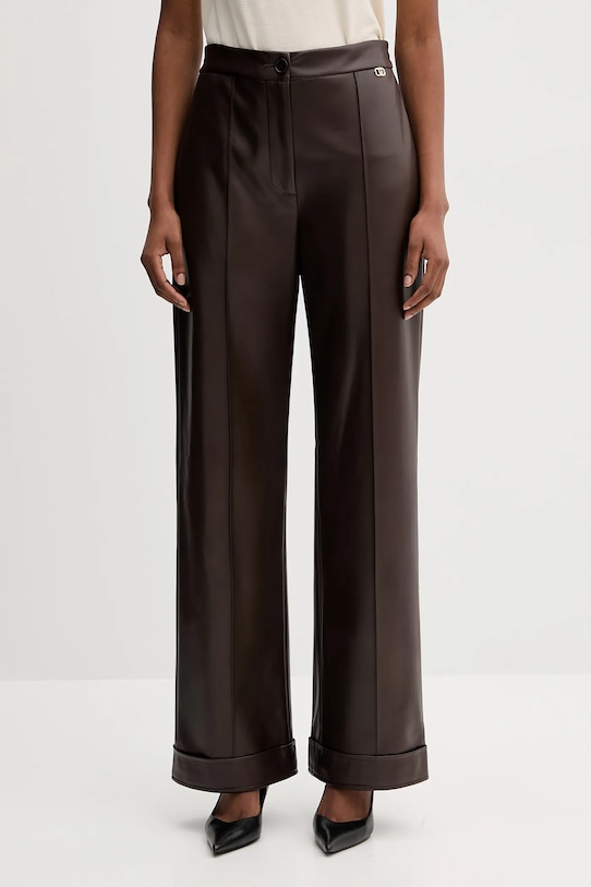 Παντελόνι Liu Jo ψηλή καφέ MF5069.E0624