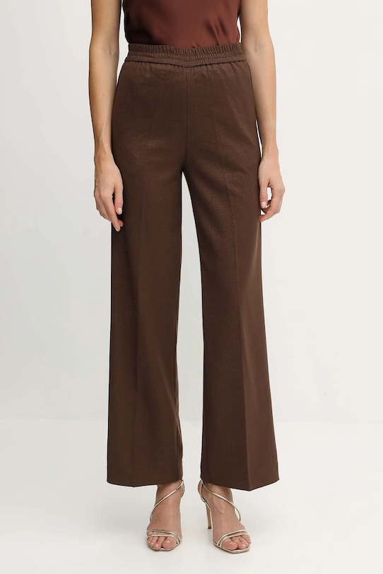 Liu Jo spodnie z elastanem brązowy MF5349.T159A