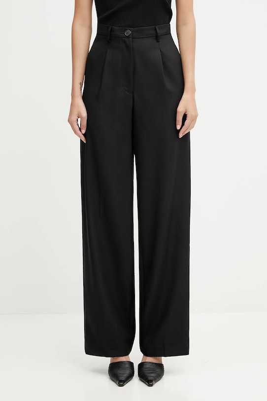 Hlače Fiorucci Wide Leg Tailored Wool bez uzorka crna W02FPBPA464WO01BK01