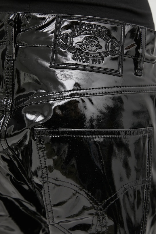 Fiorucci spodnie Stretch Vinyl Straight Fit czarny W25PFBPA014VN02BK01