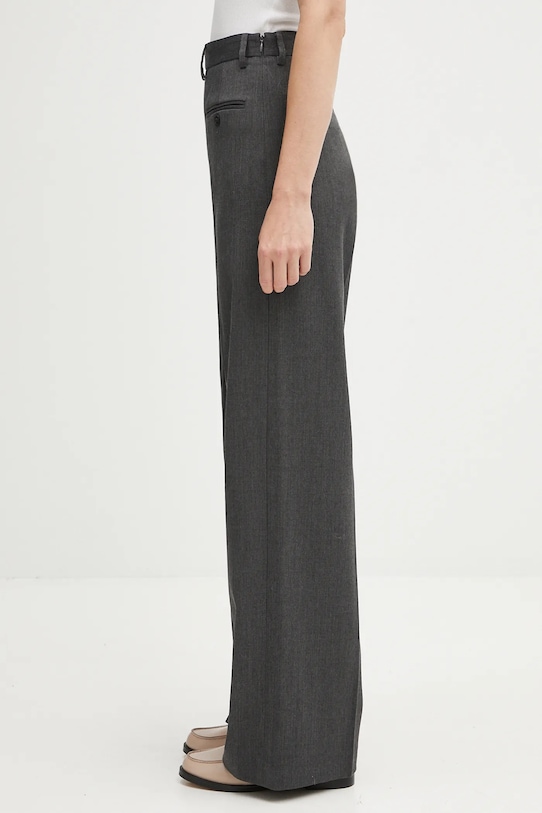 Hlače s vunom MM6 Maison Margiela S52KA0538.S47848.860M siva AW25