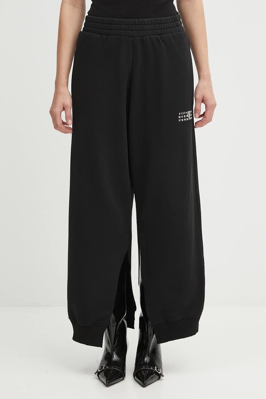 Βαμβακερό παντελόνι MM6 Maison Margiela βαμβάκι μαύρο S52KA0546.M25025.900