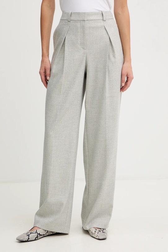 BOSS Orange spodnie z dodatkiem wełny tkanina szary 50547679