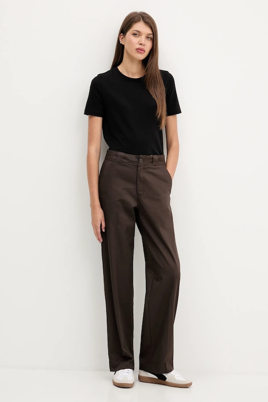 Βαμβακερό παντελόνι Dickies DK0A87PL καφέ AW25