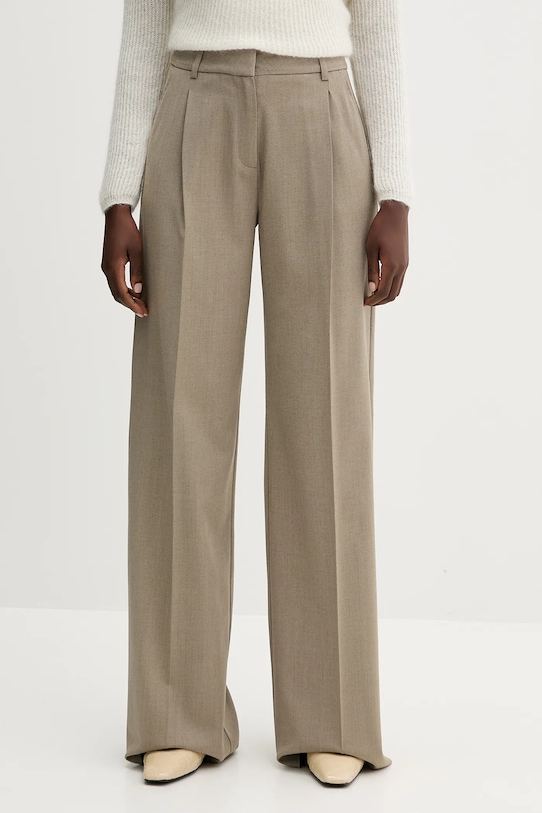 Брюки с шерстью Marella прямой зелёный 2523136251200