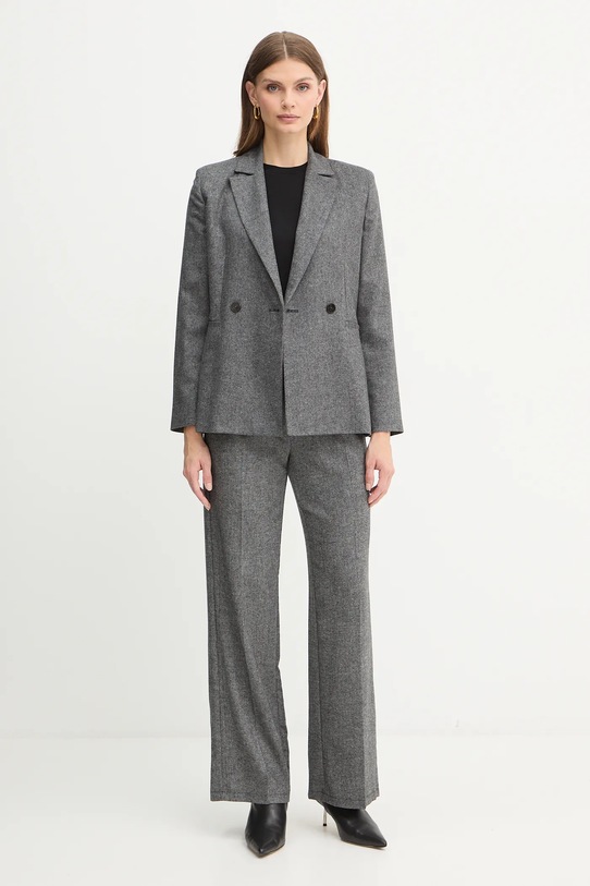 Marella spodnie z dodatkiem wełny Emme by Marella 2525136022200 szary AW25