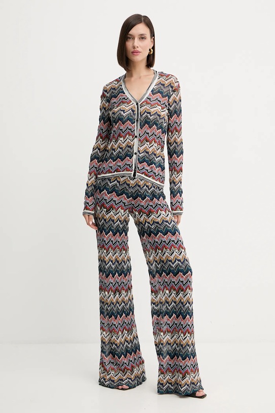 Missoni spodnie z wełną DS25WI0Q.BR012F fioletowy AW25