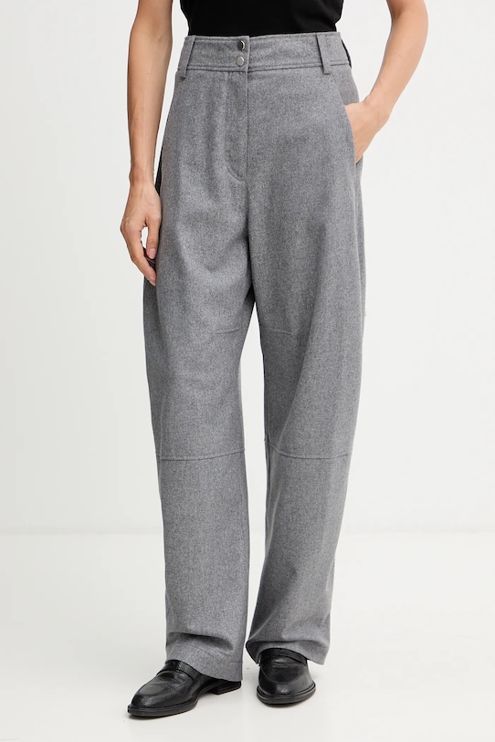 BOSS spodnie z dodatkiem wełny tkanina szary 50548109