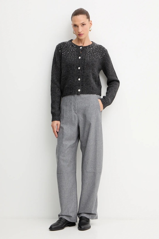 BOSS pantaloni cu lână 50548109 gri AW25
