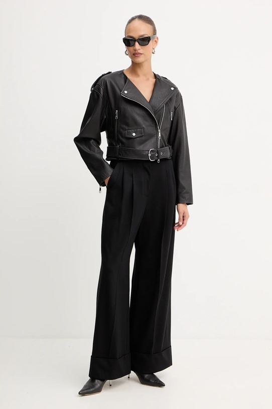 BOSS spodnie wełniane 50550804 czarny AW25
