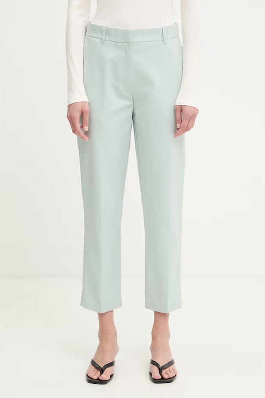 Calvin Klein pantaloni chinos de damă din bumbac cu elastan turcoaz LV044B916G