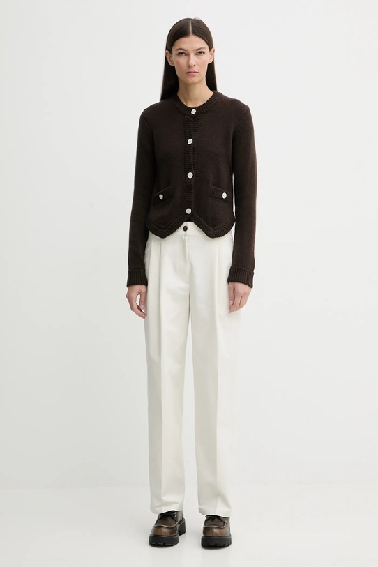 Calvin Klein spodnie LV044D664G beżowy AW25