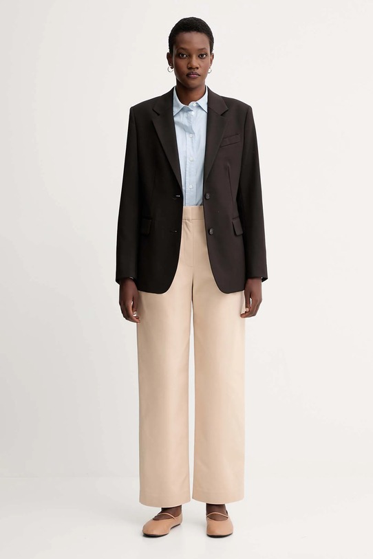 Calvin Klein spodnie LV044D664G beżowy AW25