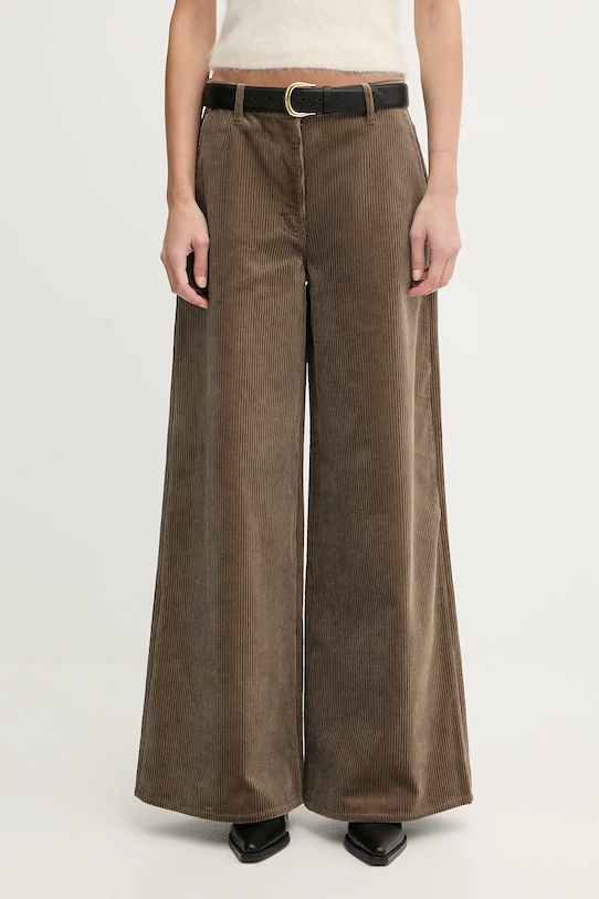 Filippa K spodnie sztruksowe bawełna zielony 31981.FK