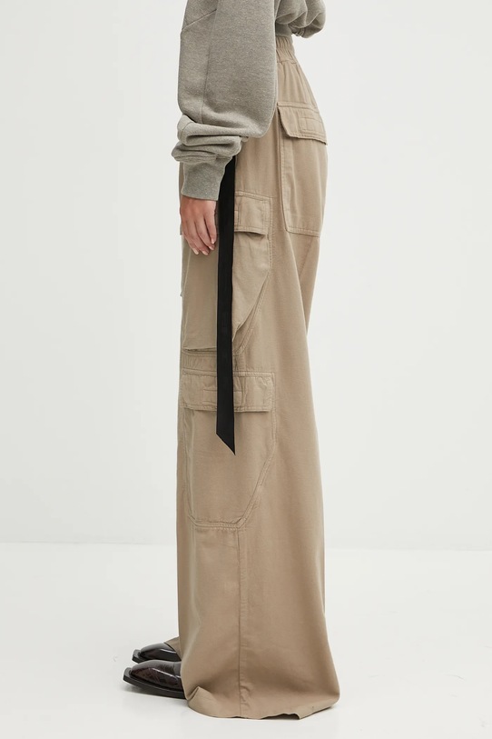 Rick Owens DRKSHDW cotton trousers Double Cargo Jumbo Belas DS02E7324.CFL beige AW25
