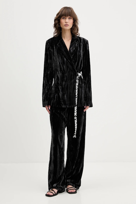 Karl Lagerfeld Jeans spodnie welurowe A4W10135 czarny AW25