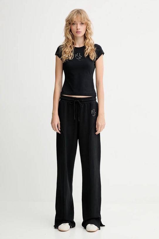 Хлопковые спортивные штаны Karl Lagerfeld Jeans A4W10080 чёрный AW25