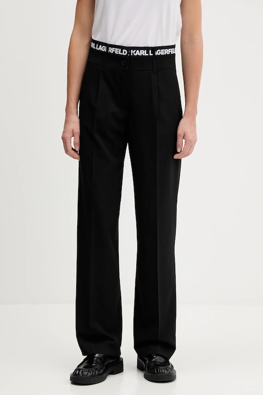 Nohavice Karl Lagerfeld Jeans s elastanom čierna A4W10142